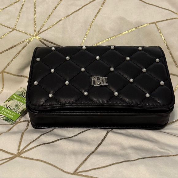 Badgley Mischka Handbags - Badgley Mischka Crossbody Purse Black Diamond Quilted Vegan Leather NWT